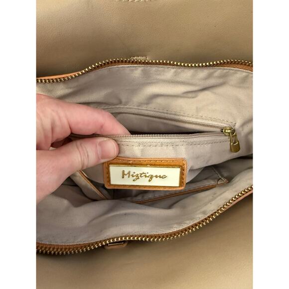 Miztique Isabelle Scoop Neck Tote Bag Leather Camel Brown GS - Picture 5 of 7